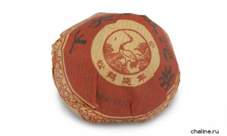Pressed Raw Pu-erh Tea - Sheng pu-erh 2014 "Lux" brand "Pine and Crane" factory "Xiaguan" nest 100g, 