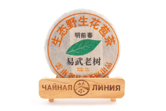 Pressed Raw Pu-erh Tea - Шэн пуэр 2016 г. "Ранний весенний чай со старых деревьев Иу" завода "Чжоуши" 200 г