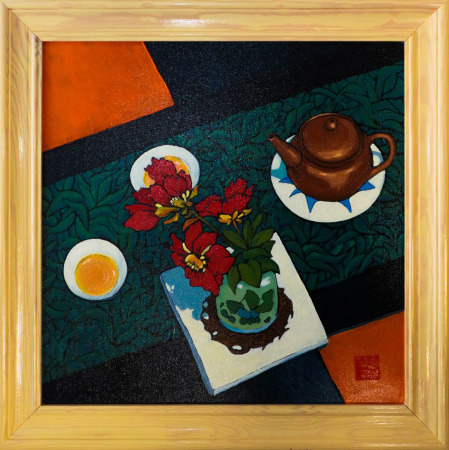 Картина «Время между лепестками», масляные краски, холст 40х40. Николай Леушин. Цена: 5 000 ₽ руб.