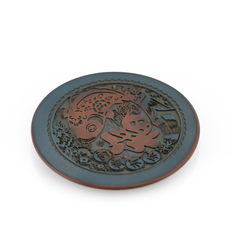 Подставка для чайника или пиалы из Циньчжоу, Гуанси "Глиняный карп". Цена: 2 410 ₽ руб.