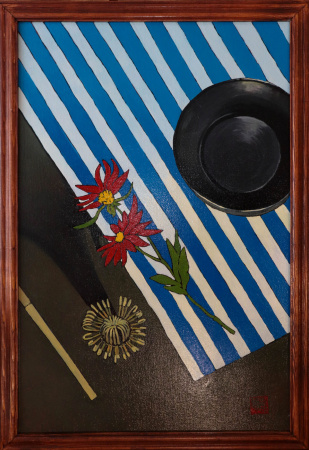 Картина «Встреча с красным цветком», масляные краски, холст 40х60. Николай Леушин. Цена: 5 000 ₽ руб.