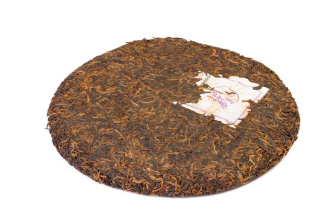Pressed Rip Pu-erh Tea - Shu pu-erh 2012 "Vekha" brand "Bajiaoting" factory "Liming" cake 357 g, 