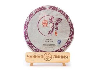 Pressed Rip Pu-erh Tea - Shu pu-erh 2012 "Vekha" brand "Bajiaoting" factory "Liming" cake 357 g