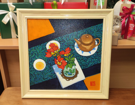 Картина «Время между лепестками», масляные краски, холст 40х40. Николай Леушин. Цена: 5 000 ₽ руб.