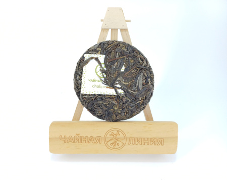 Прессованный шэн пуэр - Гушу Шэн пуэр 2021 г. с древних чайных деревьев деревни "Сигуй"  марки "Чайная Линия" 100 г, 