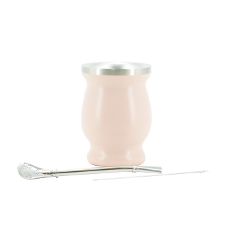 Калебас для мате с бомбильей и щеткой для чистки "Коралловый румянец" 300 мл. Цена: 2 320 ₽ руб.