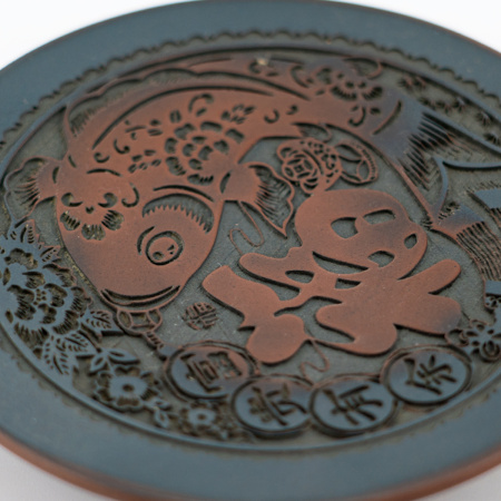 Подставка для чайника или пиалы из Циньчжоу, Гуанси "Глиняный карп". Цена: 2 410 ₽ руб.