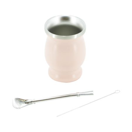 Калебас для мате с бомбильей и щеткой для чистки "Коралловый румянец" 300 мл. Цена: 2 320 ₽ руб.